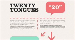 Desktop Screenshot of 20tongues.simonfosterdesign.com
